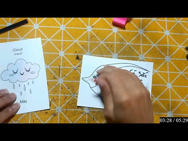 Repair man | Hướng dẫn cách vẽ đồ vật, con vật đơn giản bằng giấy: CON CHỒN VÀNG ĐANG ĂN