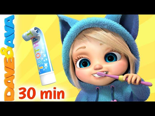 Brush Your Teeth | Dave and Ava Nursery Rhymes | Five Little Ducks and More Kids Songs 
