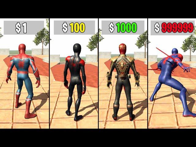 $1 Spider-Man to $10000000 Spider-Man in Indian Bike Driving 3D