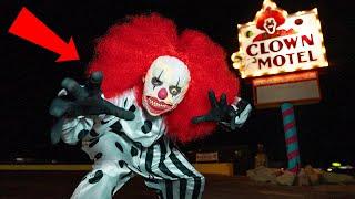 Terrifying CLOWN Encounter at Haunted Clown Motel (OVERNIGHT)