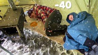 Extreme Winter Camping with Hot Tent -40° Solo Hot Tent Winter Camping in Snow Storm, ASMR