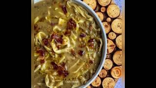 Rkak ib Adas, brown lentil and noodles. Palestinian cuisine