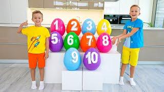 Apprenez les nombres 1-10 avec Vlad & Niki et bébé Chris