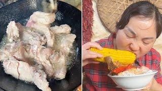 Today I made my wife a pork rib stew with corn. My wife said the corn is so sweet. Countryside Xiao