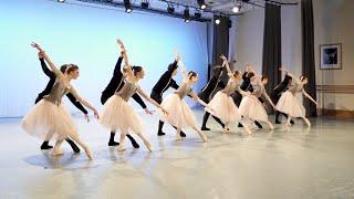 Royal Ballet School students dancing the pas de douze from Swan Lake