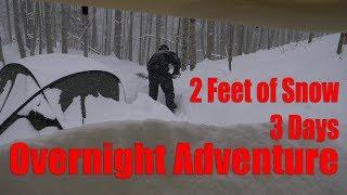 2 Feet of Snow, 3 Days in the Forest - Overnight Adventure