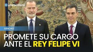 Sanchez promete su cargo ante el Rey Felipe VI con rostro serio