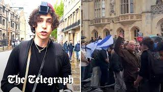 Israeli flag ripped from Jewish student at Cambridge pro-Palestine protest