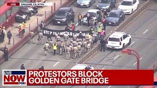 Golden Gate Bridge blocked by protestors | LiveNOW from FOX