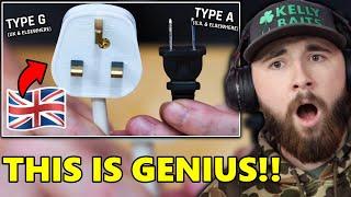 AMERICAN Reacts to Why British PLUGS and OUTLETS are the BEST in the WORLD!!
