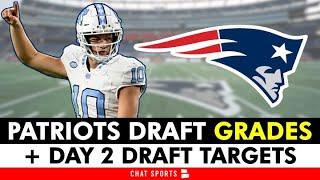 New England Patriots Draft Grades Ft. Drake Maye In Round 1 + 2024 NFL Draft Targets For Day 2