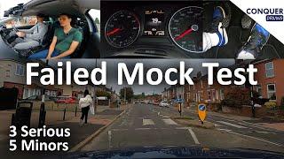 Failed Mock Driving Test UK - 3 Serious Faults and 5 Minor Faults