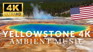 Yellowstone Drone 4K  Flying over Yellowstone National Park - Areal View with Relaxing Piano Music