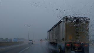 SLEEP Instantly Driving in Rain for Sleeping "Real Footage" Heavy Rain Noise On Highway Rain sounds