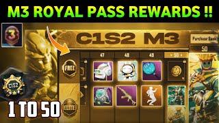 M3 Royal Pass Rewards // 1.6 Update All Features | M3 1 to 50 Rp Rewards