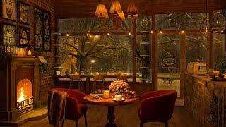 4K Cozy Coffee Shop  Smooth Piano Jazz Music for Relaxing, Studying, Sleeping