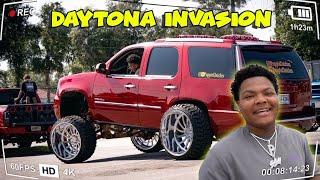 Lifted trucks invaded Daytona *BURN OUTS* | SQUATTED TRUCK TAKE OVER *