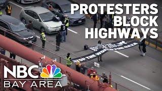 Protests block multiple Bay Area highways, including Golden Gate Bridge
